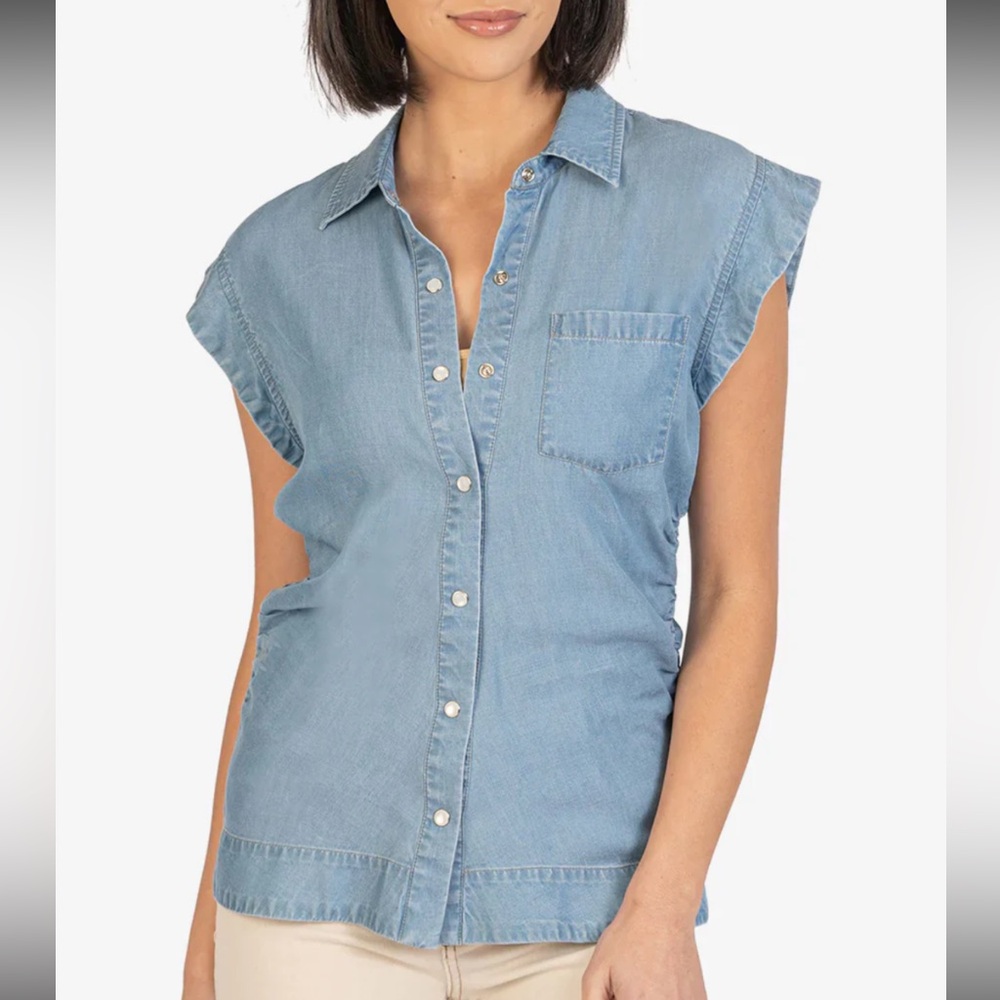 Kut from the Kloth Annabeth Denim Sleeveless Blouse